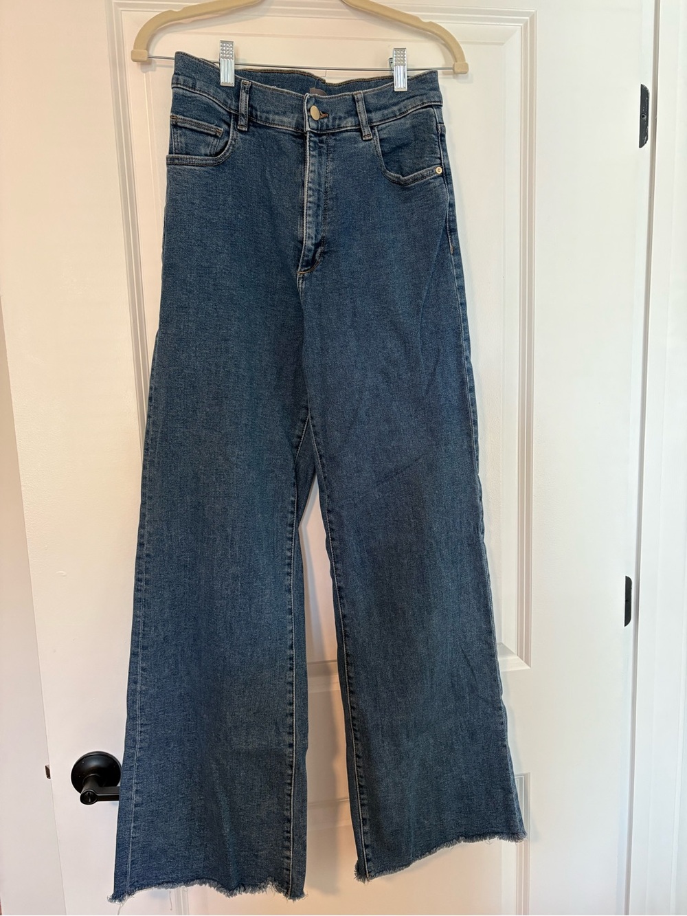 DL1961 Dark Blue Wide Leg High-Rise Jeans
